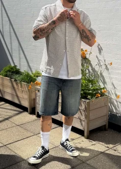 Edwin Zed Shirt Ss-White/Brown