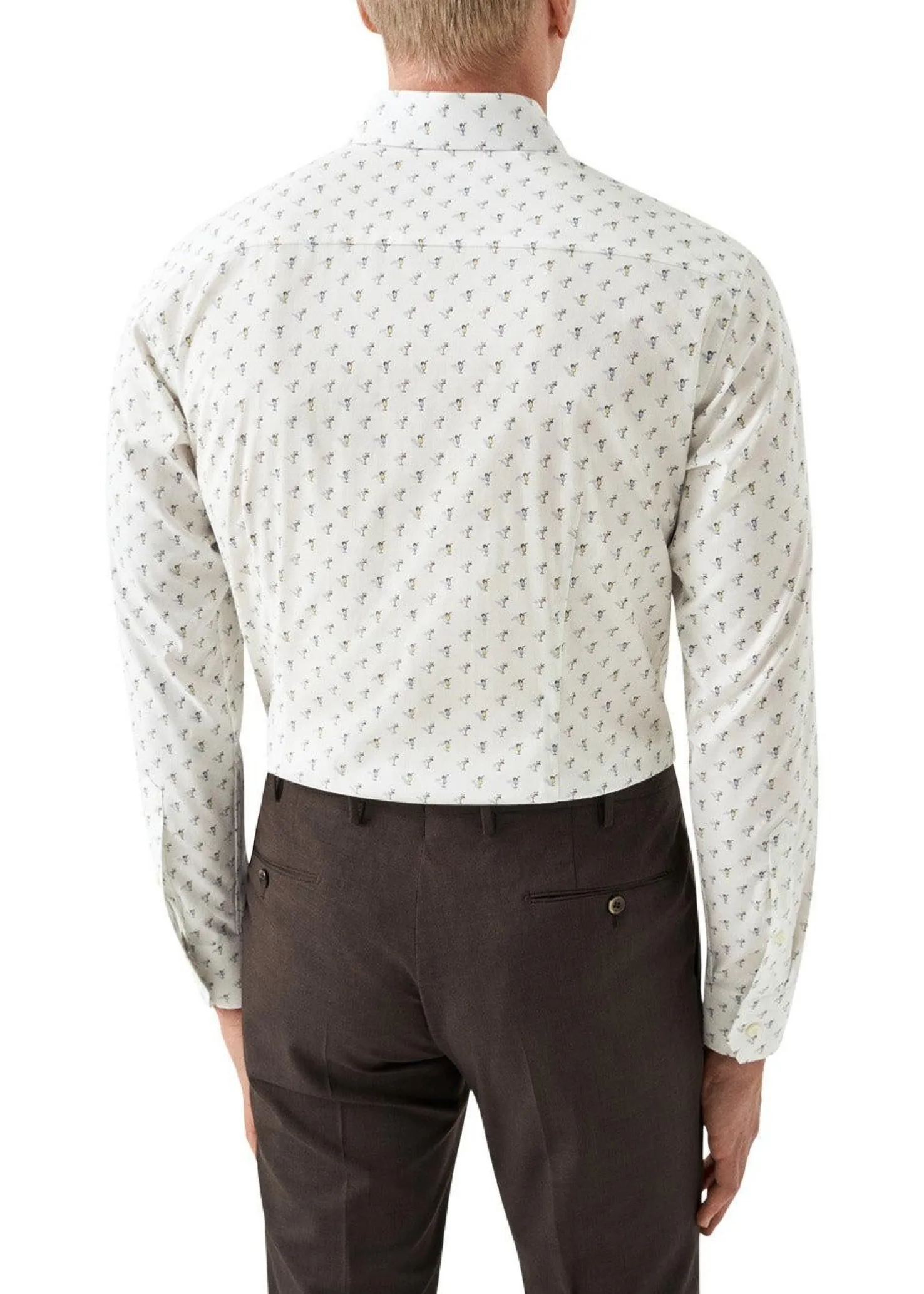 Eton Slim Drink Print Poplin Shirt