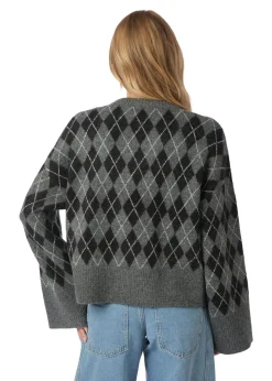Neo Noir Kick Check Knit Blouse