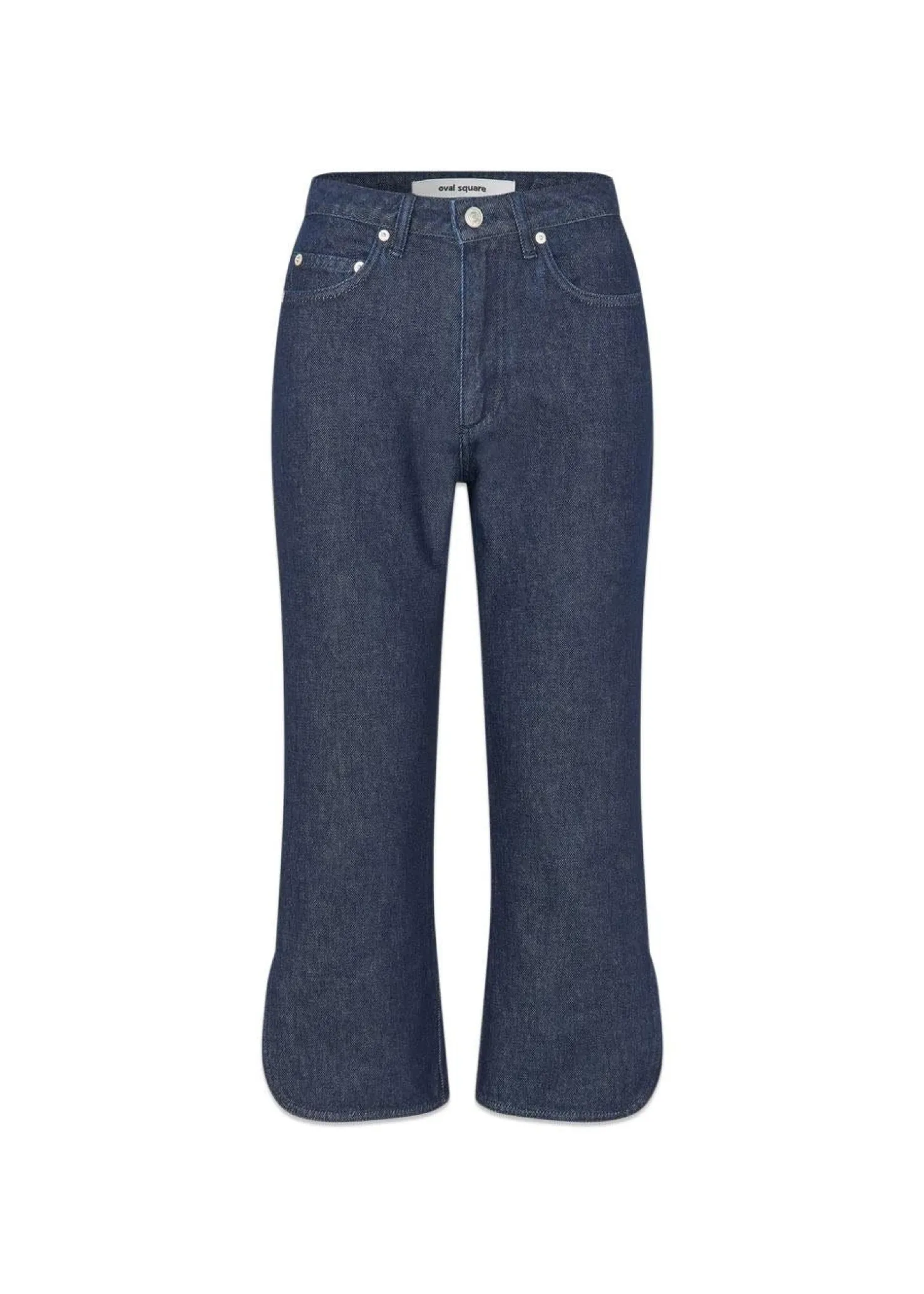 Oval Square Split denim capri