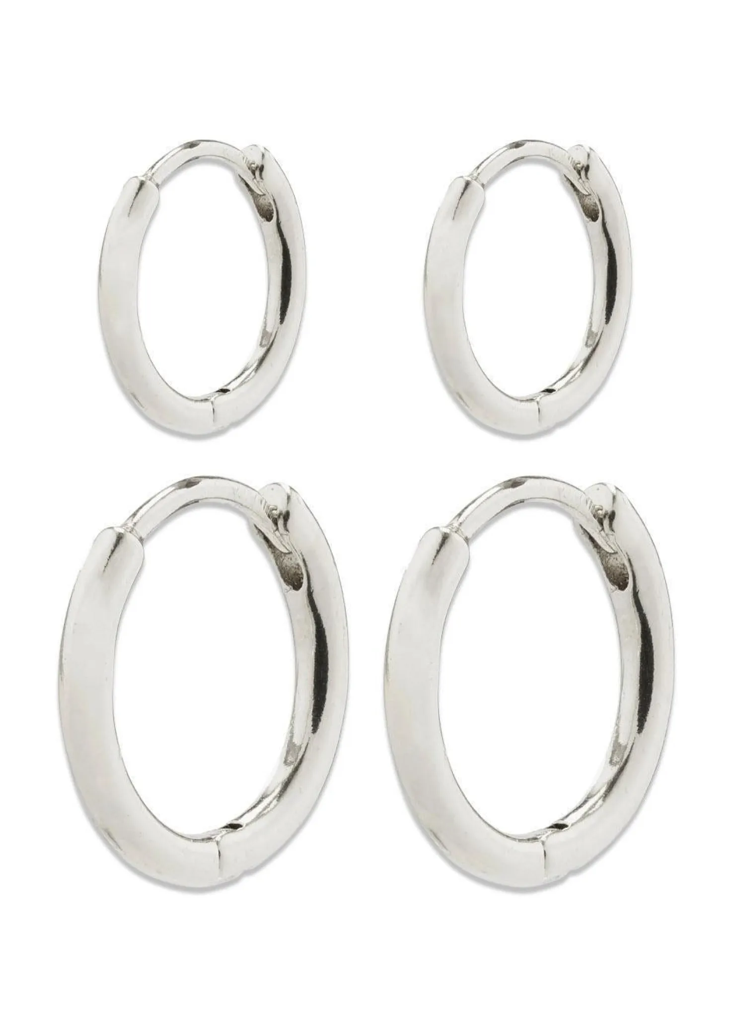 Pilgrim ARIELLA hoop earrings 2-in-1 set silver-plated