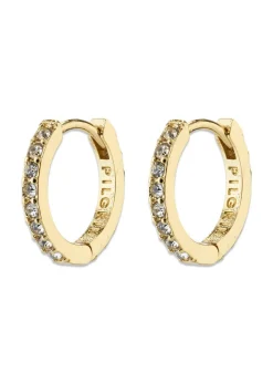 Pilgrim EBNA small crystal hoops gold-plated