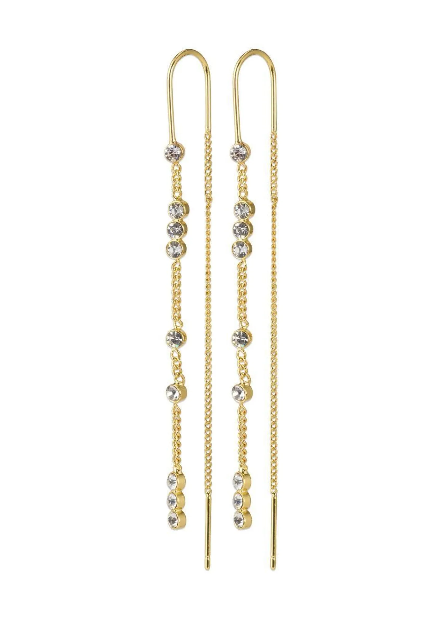 Pilgrim KAMARI crystal chain earrings gold-plated