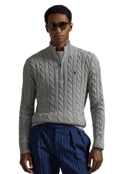 Ralph Lauren Cable Knit Cotton Quater Zip Sweater