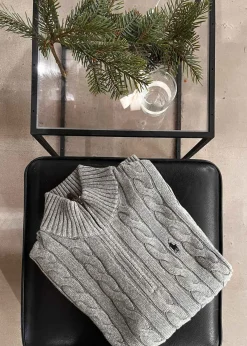 Ralph Lauren Cable Knit Cotton Quater Zip Sweater