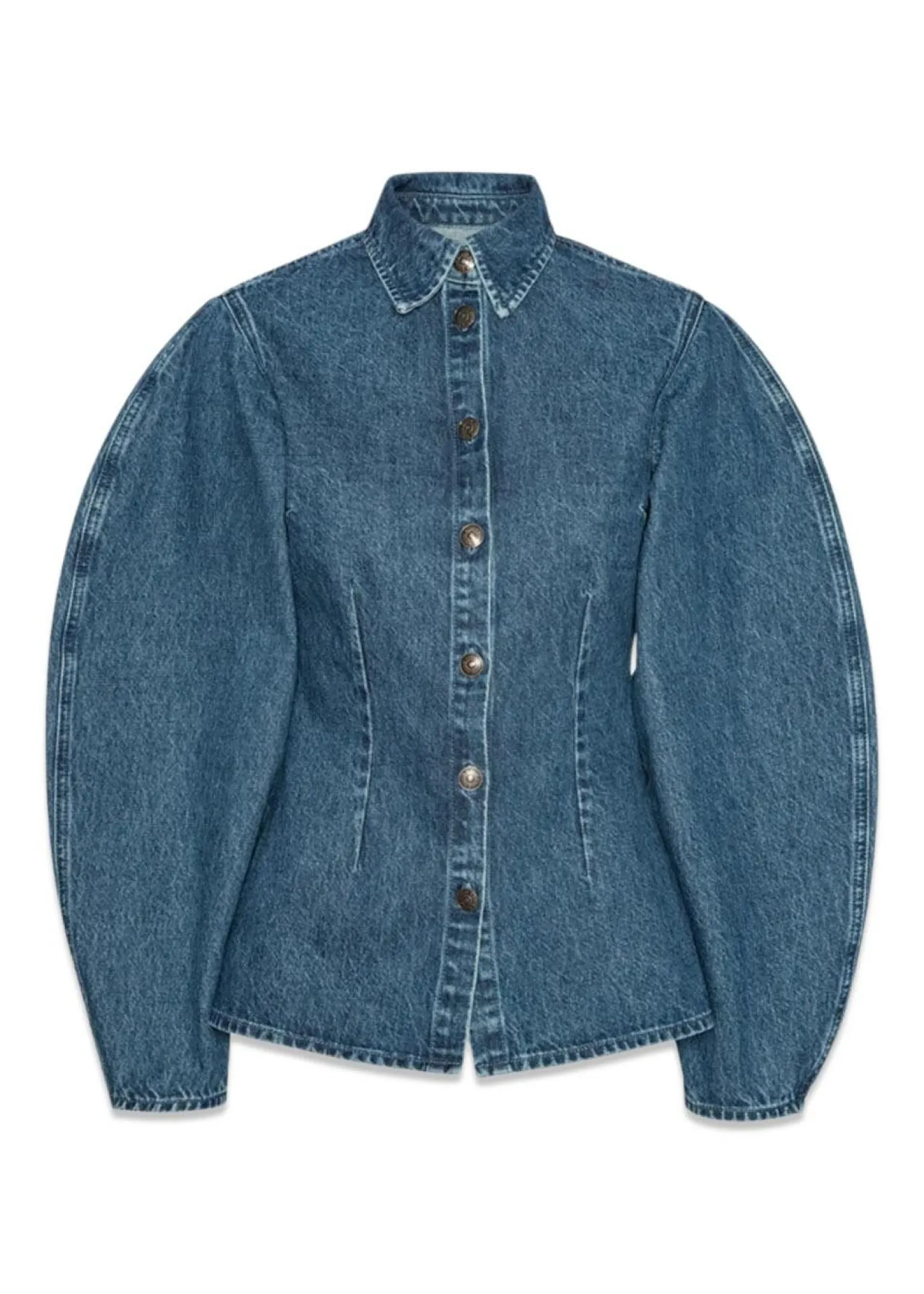 Rotate FITTED DENIM SHIRT