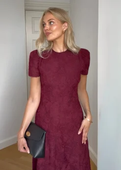 Rotate FLOWER MESH FLARED DRESS