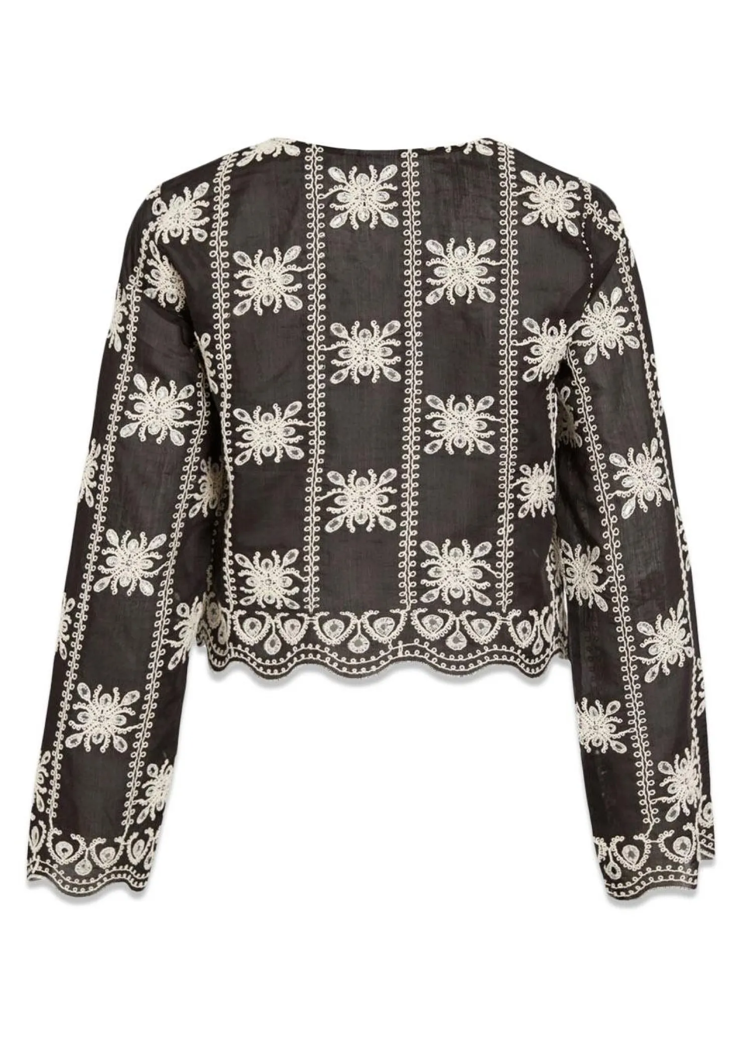 ROUGE EDIT ROUNALA L/S V-NECK TIE TOP